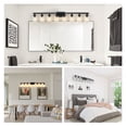 thumbnail image 4 of 51" Black 8-Light Vanity Light, Modern Bathroom Wall Sconce - Clear Glass Shades, Iron Fixture for Mirror, Dressing Table - No Bulbs Included, 4 of 6