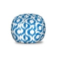 thumbnail image 1 of Ikat Storage Toy Bag Chair, Ikat Damask Linked Motifs Pattern Blurry over Finer Tied Warp and Weft Yarns Design, Stuffed Animal Organizer Washable Bag, Large Size, Blue White, by Ambesonne, 1 of 3