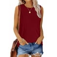 thumbnail image 3 of UVN Tank Tops for Women Summer Sleeveless Eyelet Blouse Casual Crew Neck Basic Tees, 3 of 9