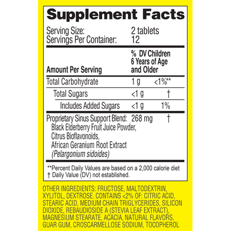 Zarbee's Naturals Children's Chewable Sinus & Respiratory Support, Geranium & Bioflavonoids, 24 Ct