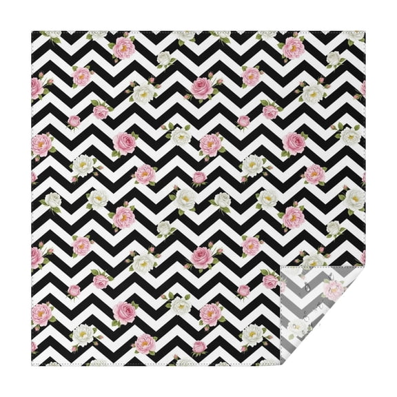 Pioneer Flower Floral Print Pattern Square Tablecloth, Waterproof Wipeable Spillproof Washable Table Cover for Home Kitchen Party Decor, 42"x42"