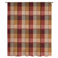 thumbnail image 2 of Red Brown Plaid Sheer Curtains 45 Inches Long, Modern Abstract Ombre Gingham Checkered Light Filering Curtains, Breathable Simi Curtain Privacy Drapes for Kitchen Bathroom Small Window Treatment, 2 of 9