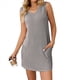 thumbnail image 1 of Chaleco Tipo Jersey para Mujer, Vestido Liso con Bolsillos, Gris , Talla S, 1 of 9