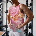 thumbnail image 5 of Gukieu Abstract Pink Gold Splash Print Men's Quick Dry Fitness Vest, Round Neck Sleeveless Fitness Bodybuilding Top-Medium, 5 of 7