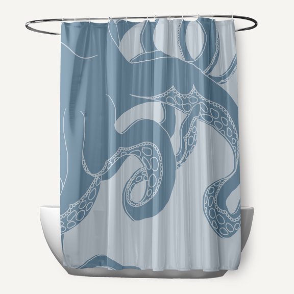 Simply Daisy Gus Dusty Smoke 70" w x 73" h Polyester Shower Curtain, Dusty Smoke