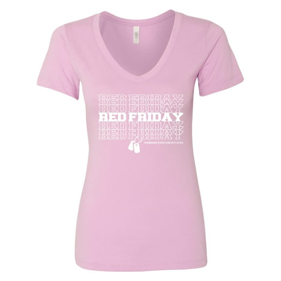 Inktastic Athletic Red Friday Dog Tags Women's V-Neck T-Shirt