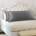 thumbnail image 3 of PiccoCasa 2 Pack Satin Body Long Pillowcases, Standard Grey, 3 of 8