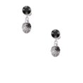 thumbnail image 2 of Delight Jewelry Silvertone Black Spider on Web Spinner Black Crystal Clip on Earrings, 2 of 5