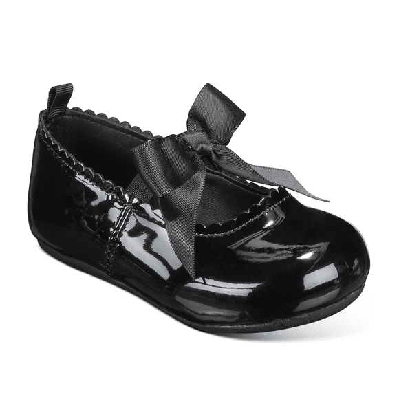 First Impressions Baby Girls Black Patent Walker Flat Shoes, Black, 2