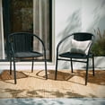 thumbnail image 3 of Flash Furniture Lila Indoor/Outdoor Stacking Rattan Patio Chairs, Set of 2, Beige, 3 of 15