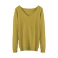thumbnail image 4 of NMMUED Sweaters for Women Pullover Sweaters for Women V Neck Sweaters for Women Knit Sweater for Women, Yellow L, 4 of 4