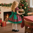 thumbnail image 6 of FYDUU Cute Girls Christmas Dress Child Girls Short Sleeve Christmas Plaid Pageant Dress Party Clothes Dresses 2-3 Years, 6 of 9