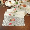 thumbnail image 2 of Sunyuer Christmas Table Runner 72 Inches - WhiteLace Snowflake Santa Claus Table Runner for Christmas Table Decorations - See-Through Xmas Table Runner for Winter Home Dining Room Decorations Indoor, 2 of 7