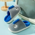 thumbnail image 2 of UngA Boys Girls Cozy House Slippers Warm Plush Winter Cotton Slipper Kids Cute Dinosaur Indoor Shoes Non-Slip Grey,3(Little Kid/Big Kid), 2 of 5