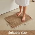 thumbnail image 5 of BULULOM Bathroom Rugs，Herringbone Boho Small Waffle Bath Mat, Non Slip Washable Super Absorbent Quick Dry, Farmhouse Bathroom Decor 16"*24" Khaki, 5 of 11