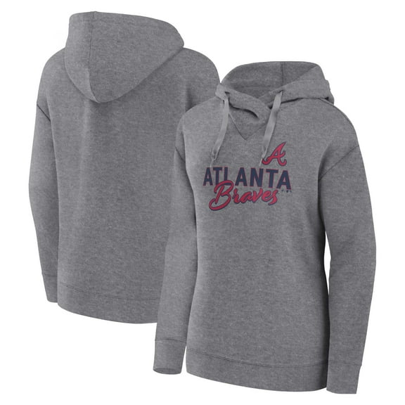 Women's Profile Heather Gray Atlanta Braves Plus Size Pullover Hoodie