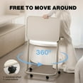 thumbnail image 3 of Metal TV Tray with Wheels Adjustable Meal Folding Laptop Table 3 Heights Tilt Angles Portable Over Bed Sofa Stand Desk Gray Green, 3 of 6