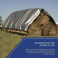 thumbnail image 4 of Tarps Now | Heavy Duty Waterproof Hay Tarp 18' x 48' ft | Multipurpose 12 Mil Poly Tarpaulin Sheet Cover | #2 Brass Spur Grommets | Agricultural, Camping Tents & Weather Protection | Silver & Black, 4 of 7
