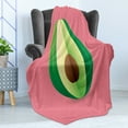 thumbnail image 4 of Avocado Soft Flannel Fleece Throw Blanket, Cut out Slice of Fresh and Healthy Avocado with Vibrant Summer Colors, Cozy Plush for Indoor and Outdoor Use, 60" x 80", Pale Pink Green Brown, by Ambesonne, 4 of 5