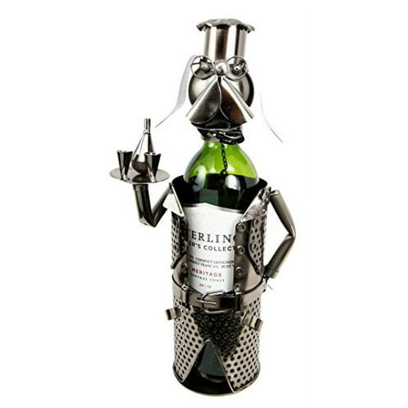 Atlantic Collectibles Beagle Dog Party Cocktail Waiter Butler Hand Made Metal Wine Bottle Holder Caddy Decor Figurine 13.75"H