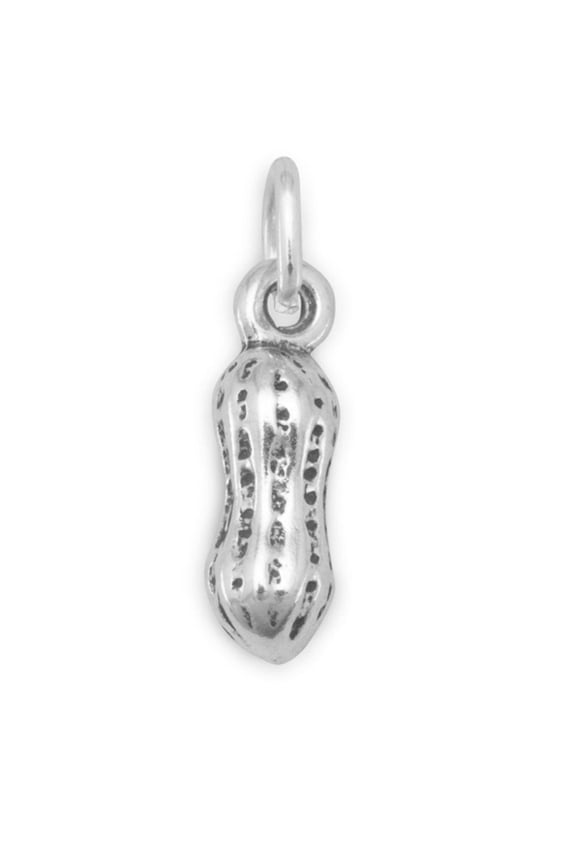 .925 Sterling Silver Oxidized Peanut Charm