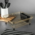thumbnail image 3 of Thyme & Table Stainless Steel Dish Rack with Caddy, Gold, 3 of 5
