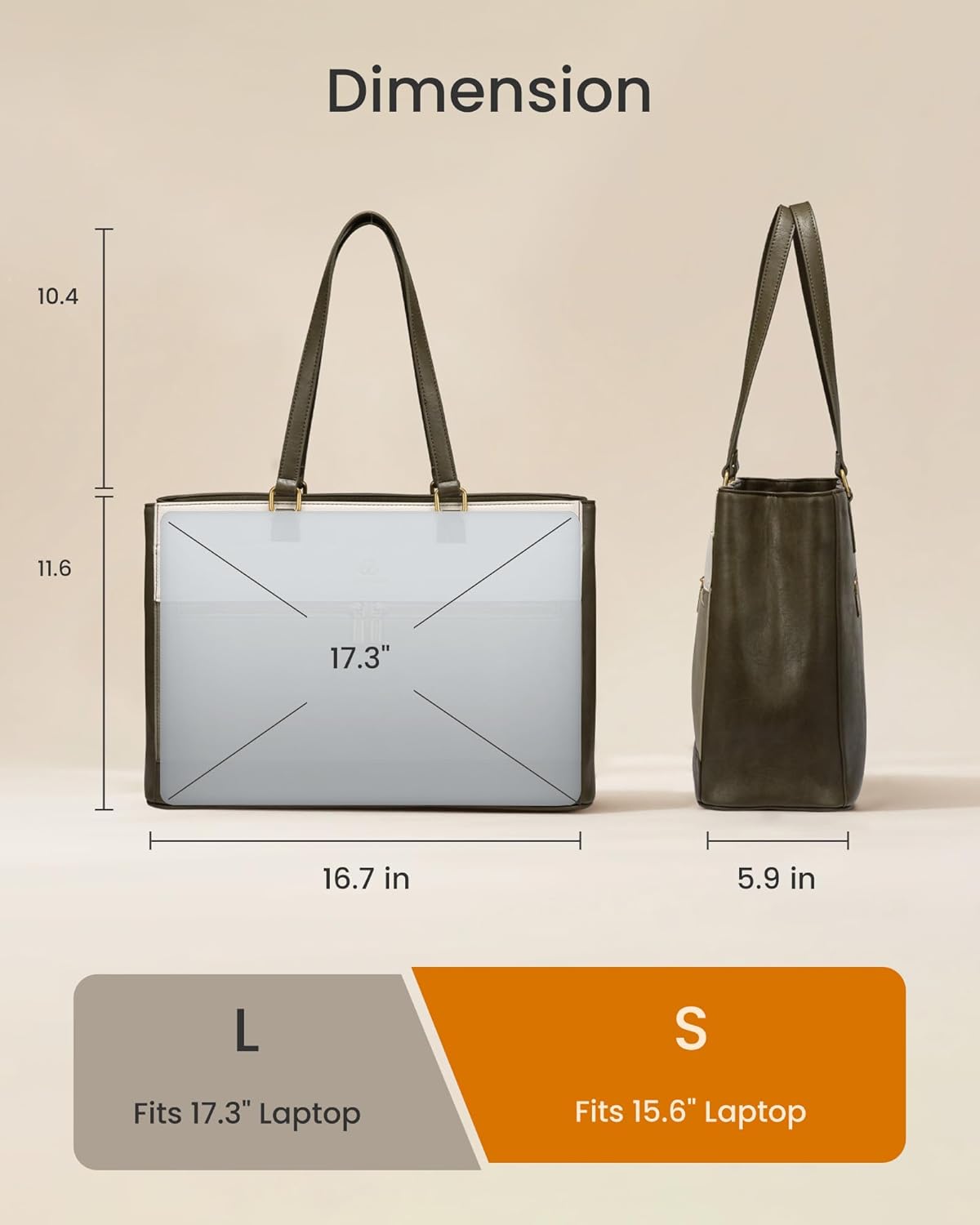 LOVEVOOK Laptop Bag for Women,15.6 Inch Vintage Work Tote Bags for Women,Leather Teacher Bag,Large Handbag Computer Briefcase