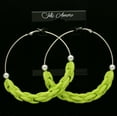 thumbnail image 4 of Mi Amore Hoop-Earrings Green/Silver-Tone, 4 of 4