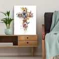 thumbnail image 5 of Floral Cross Butterfly Canvas Print, Watercolor Religious Wall Art for Living Room Bedroom Entryway Dining Room Office Decor, 5 of 8
