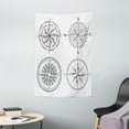 thumbnail image 1 of Compass Tapestry, Seafaring Design Windroses in Black and White Sailing Away Journey Themed, Wall Hanging for Bedroom Living Room Dorm Decor, 40W X 60L Inches, Black and White, by Ambesonne, 1 of 2