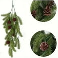 thumbnail image 2 of Vrorvz Simulation Rattan Garland Christmas Decorations Indoor Outdoor Realistic Artificial Greenery with Pinecones for Home Weddings Events Low Maintenance Decor 30.7in Green, 2 of 6