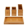 thumbnail image 4 of Better Homes & Gardens 4-Piece Bamboo Cosmetic & Toiletry Organizer Set with Removable Pieces, Brown, 4 of 10
