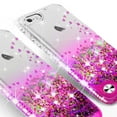thumbnail image 4 of Compatible for Apple iPhone 8 Plus Case, iPhone 7 Plus Case, with [Temper Glass Screen Protector] SOGA Diamond Glitter Liquid Quicksand Cover Cute Girl Women Phone Case [Cear/Pink], 4 of 5
