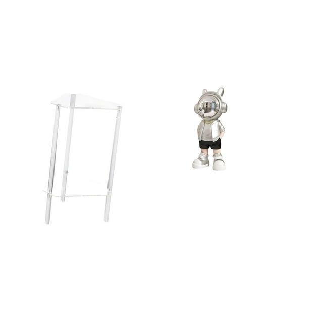 Mesa Auxiliar Minimalista De Acrílico Transparente Con Adorno De Estatua De Astronauta, Mesita De Noche Moderna, Figura Decorativa Creativa Para Sala De Estar, Dormitorio, Oficina, Estante,