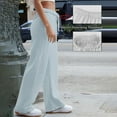 thumbnail image 5 of BLOCLOALO Baggy Pants Flowy Pants Women's Wide Leg Inside Drawstring Loose Sweatpants with Casual Loose Fit Fashion Loose Pants Palazzo Pants Comfortable Pants Light Blue M, 5 of 8