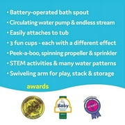 Yookidoo Toddler Bath Toy - Flow N Fill Spout - Three Stackable Play Cups and Water Spray Spout For Kids Bathtime Fun