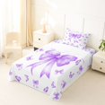 thumbnail image 3 of spefrowx Watercolor Butterfly Bow Twin Sheets for Teens, Purple Girl Love Bows Quote Bedding, 3 Pieces, 1 Flat Sheet, 1 Fitted Sheet and 1 Pillowcase, 3 of 6