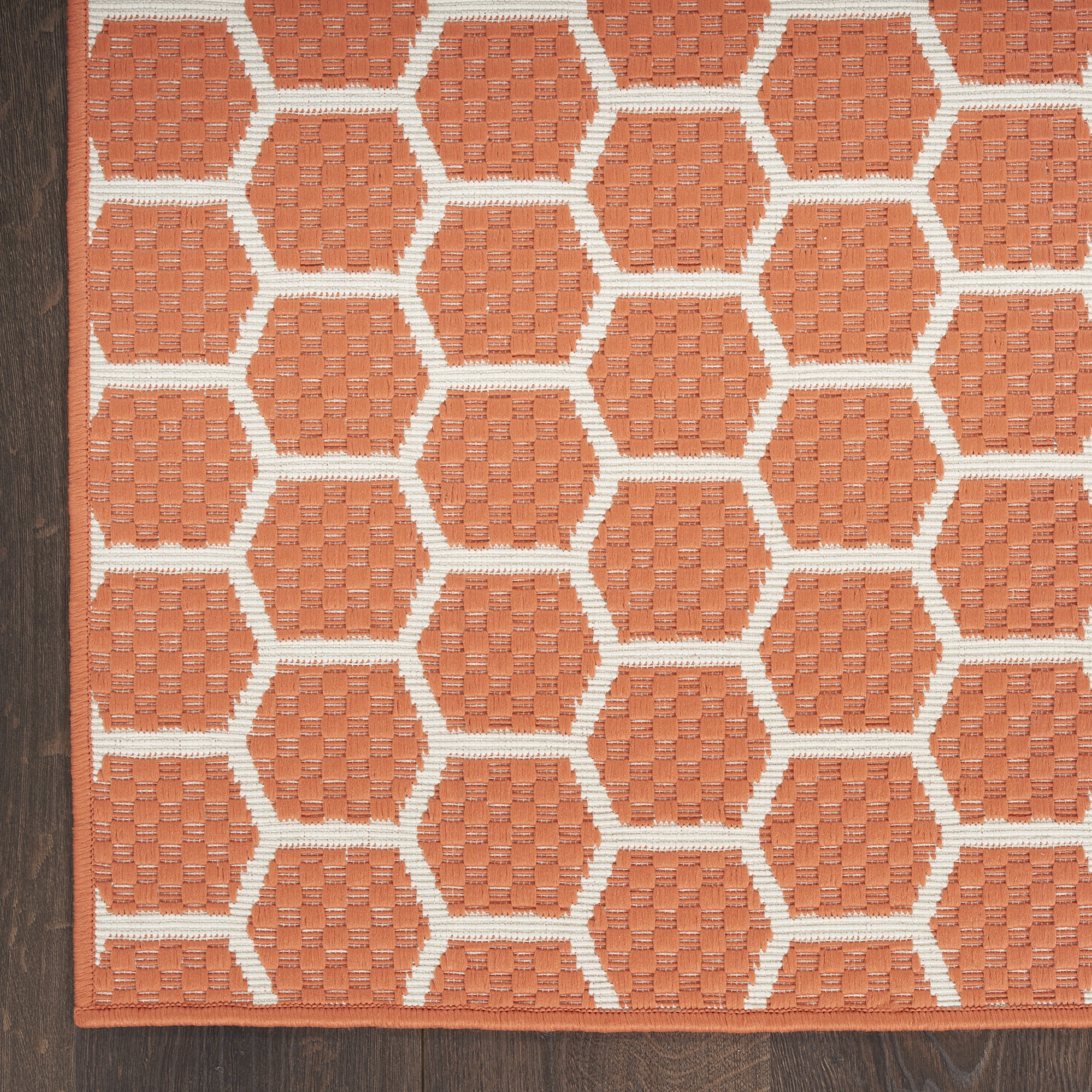 Nourison Twist Reversible 4' x 6' Coral Modern Rug
