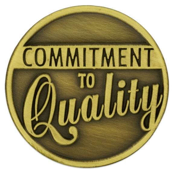 PinMart's Antique Bronze Commitment to Quality Corporate Lapel Pin