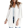 thumbnail image 1 of LinYooLi Women's Kimono Open Front Waffle Knit Cardigans Solid Sweater Batwing Sleeve Shawl Collared Soft Slouchy Cloak, 1 of 6