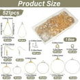 thumbnail image 2 of 520pcs Hoop Earrings Findings Beading Hoop Earring Supplies Brass Golden Silver Waterdrop Round Shaped Ear Kits with Open Jump Rings for Women Jewelry Making Components Crafting Findings for diy, 2 of 9