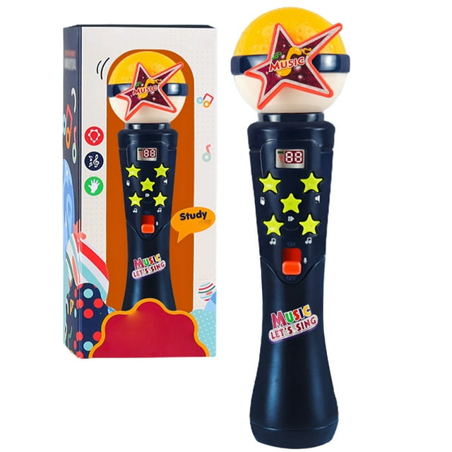Kids Microphone Toy Funny: Lighted Musical Singing Toy Microphone Speaker Toy