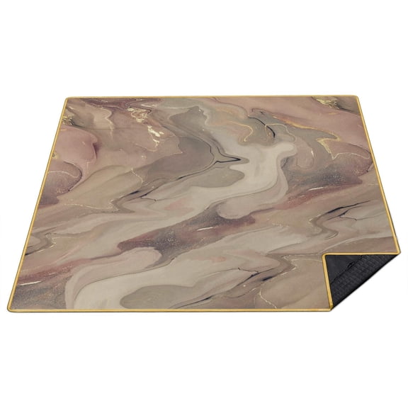 80”x 80”Extra Large Marble Picnic Blankets Waterproof Foldable Beach Blanket Sandproof,3-Layer Thicking Outdoor Packable Blanket for Camping, Park, Beach, Grass, Indoors