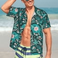 thumbnail image 4 of Uemuo Lephants in the Jungle Printed Regular Fit Short Sleeve Casual Hawaiian Shirt for Men,Aloha shirt,Tropical shirt,Floral print shirt,Vacation Beach shirt-X-Large, 4 of 9