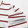 thumbnail image 3 of SHTXOZHI Womens Puff Short Sleeve Striped Blouses Crewneck Dressy Casual Business Work Shirt Tops, 3 of 6
