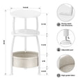 thumbnail image 3 of Mesa auxiliar Yuede, redonda, pequeña, con espacio de almacenamiento, 60 cm de altura, color blanco, 3 of 9