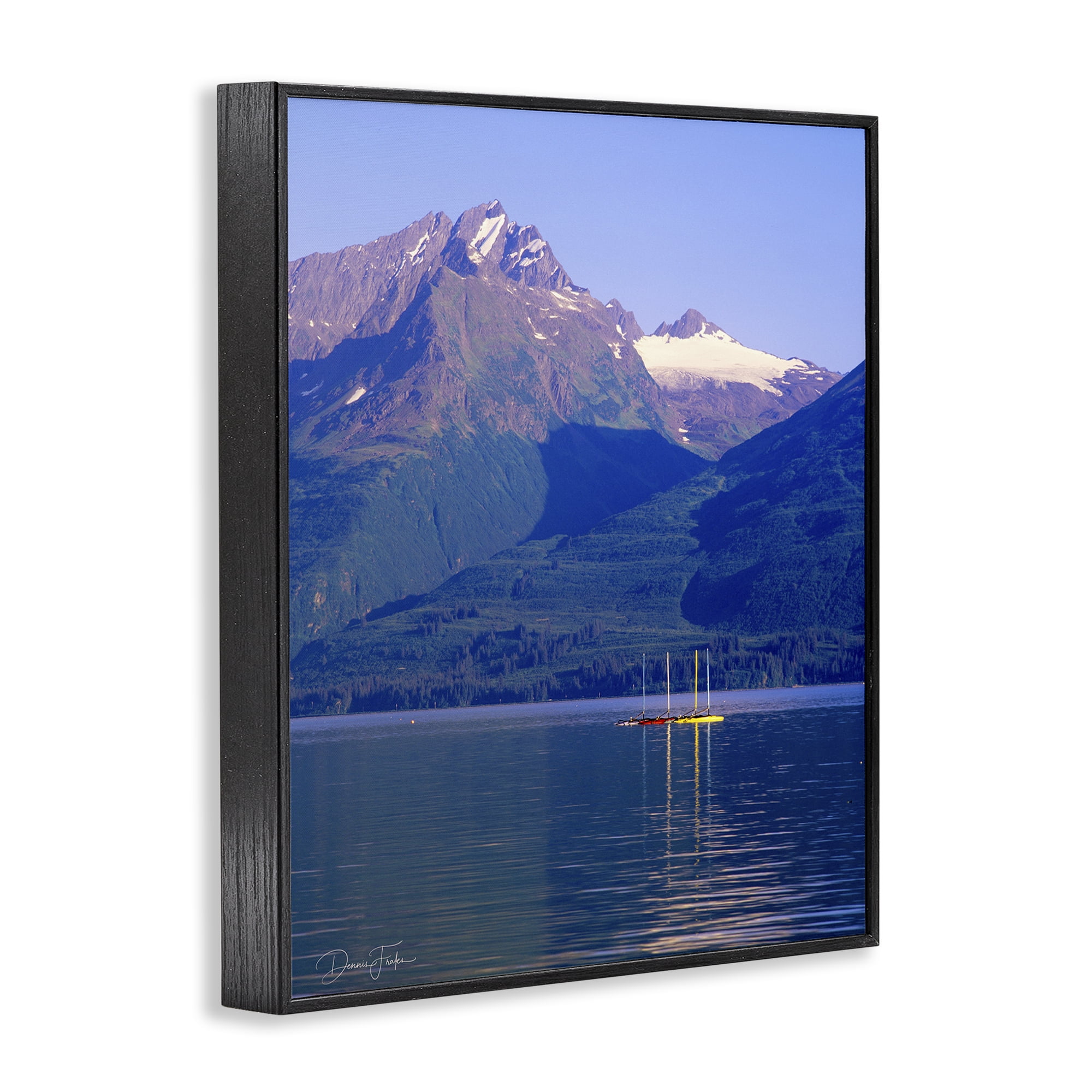 Stupell Industries Lake View Photography Landscape Photography Black Framed Art Print Wall Art, 16 x 20