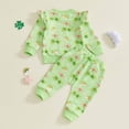 thumbnail image 5 of mgoYE Baby Boy Clothes 9-12 Months St Patricks Day Baby Boy Girl Outfit Infant Shamrock Print Sweatshirts Pants Set Toddler Cute Top Suit Clothes(Green,3-6 Months), 5 of 7
