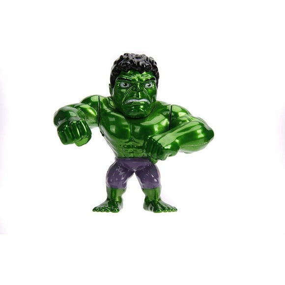 Jada Toys Metalfigs Marvel Avengers Hulk, 4" Die-Cast Collectible Figure, 100% Diecast Metal, Metallic Green