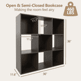 thumbnail image 3 of TrumanPick 9 Cube Storage Organizer, Wooden Stackable Bookcase with Anti-Tipping Kits, Cube Storage Shelves with Living Room, Bedroom, 36"D x 12"W x 36"H, Espresso, 3 of 9